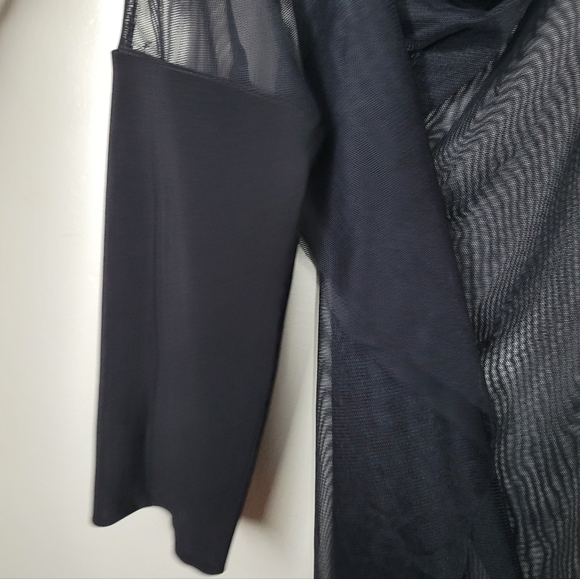 Joseph Ribkoff Sheer Top Womens Size 14 Black Long Sleeve With Cowl Neck Classic - Picture 4 of 7